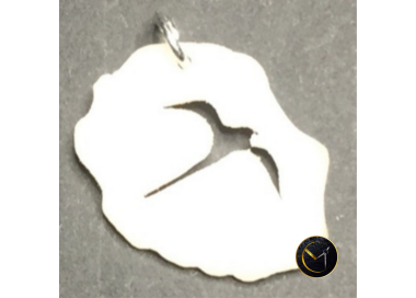 Pendentif, La Réunion, paille-en-queue, ivoire végétal, acier inoxydable