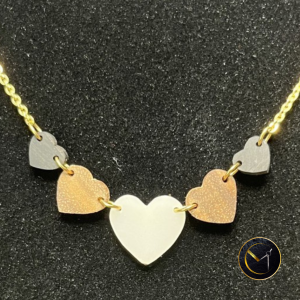 collier, coeurs, ébène de Madagascar, tamarin, bijoux, ivoire végétal, acier inoxydable