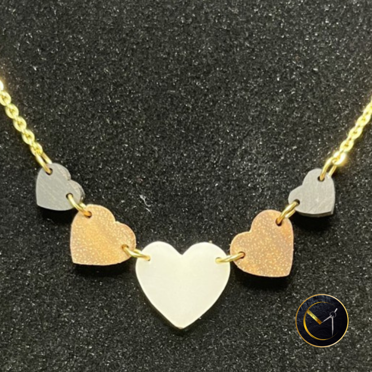 collier, coeurs, ébène de Madagascar, tamarin, bijoux, ivoire végétal, acier inoxydable collier, coeurs, ébène de Madagascar, tamarin, bijoux, ivoire végétal, acier inoxydable