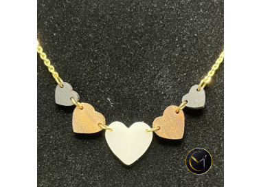 collier, coeurs, ébène de Madagascar, tamarin, bijoux, ivoire végétal, acier inoxydable