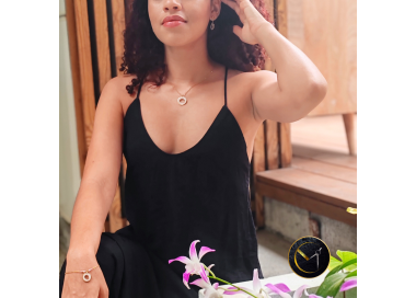 Parure La Réunion drapeau collier bracelet et boucles d'oreilles