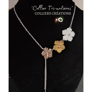 Collier fleurs Tri-matières