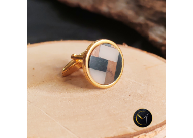 bague, réglable, ivoire végétal, latanier, acier inoxydable, ovale